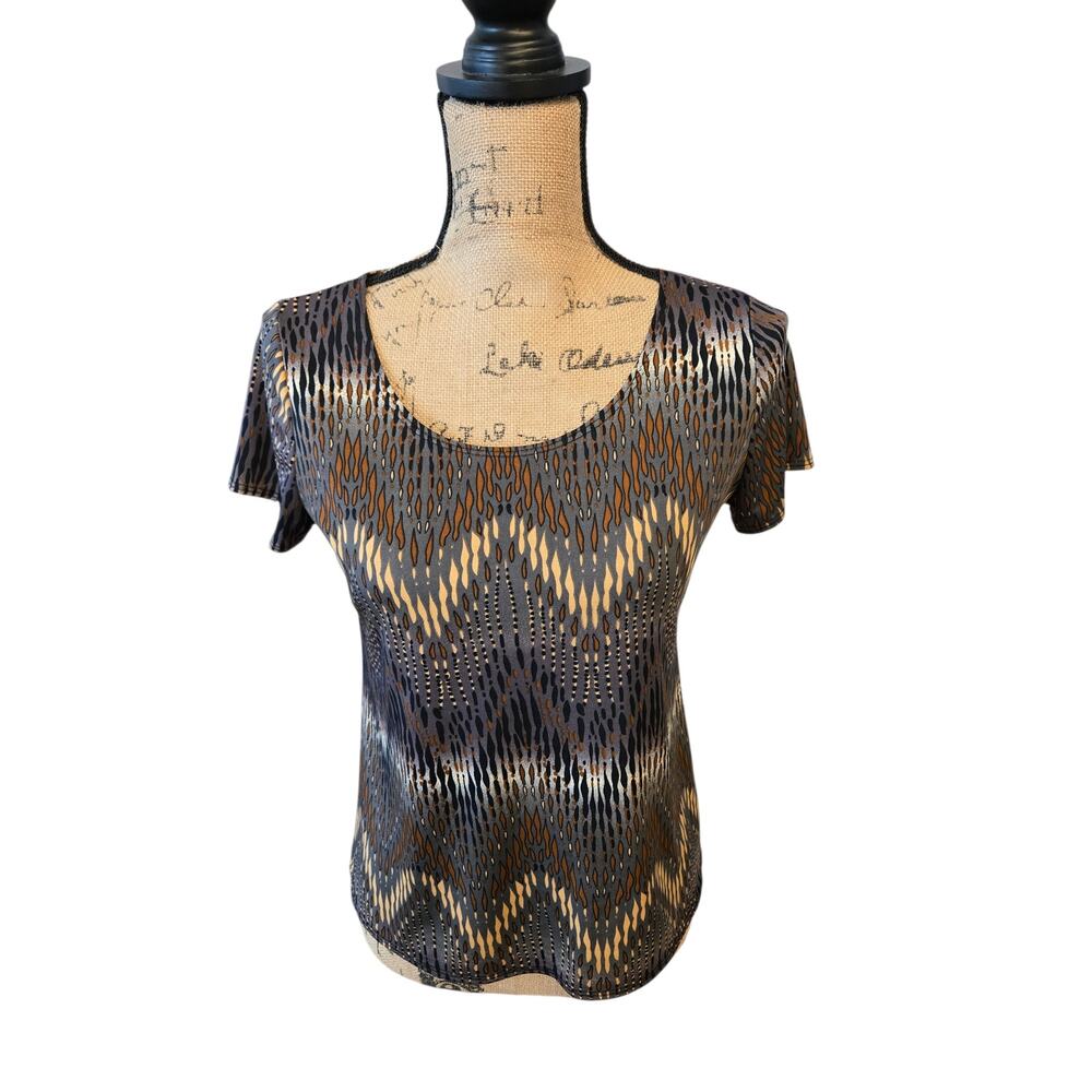 Notations Patterned Top, Size Small - image 5